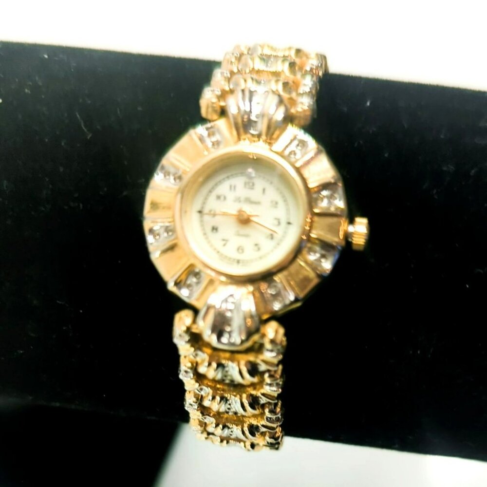 Vintage Le Baron Quartz Watch Women 22mm Gold Tone Round - Picture 2 of 6